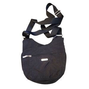 Baggallini Women's Black Nylon Crossover Pocket Crossbody Bag OS